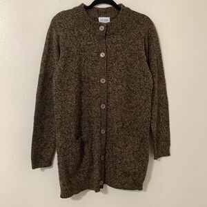 Retro Multicolor Cottagcore Grandpacore Goblincore Hobbit Knit Long Cardigan L